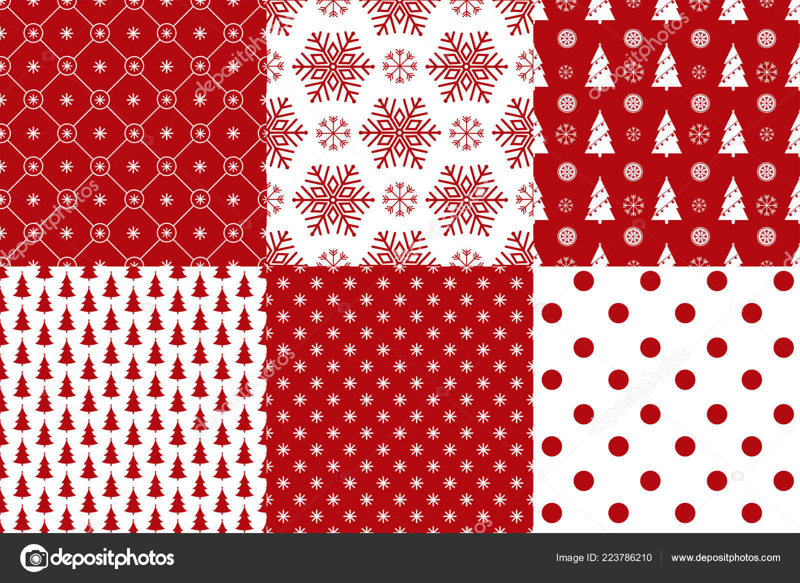 Premium Vector  Holiday pattern christmas wrapping paper design new year  decoration white seamless elements on red and blue backgrounds vector