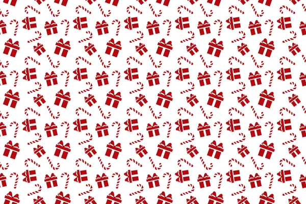 メリー クリスマスのシームレスなパターン ギフトの背景 ギフト用包装紙 Web バナーの背景 包装紙 布パターンの無限テクスチャ — ストックベクタ