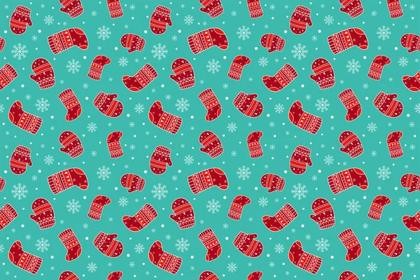 Frohe Weihnachten Nahtlos Weihnachtshandschuhe Und Socken Hintergrund Endlose Textur Für — Stockvektor