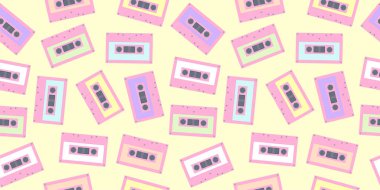 Teyp kaset desen pastel renkte sorunsuz. 