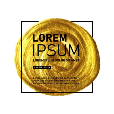 Üçgen çizgi ve tipografi ile altın yuvarlak boya arka plan 