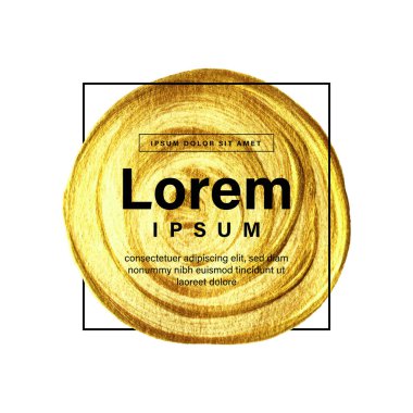 Çerçeve ve metin ile altın yuvarlak boya arka plan