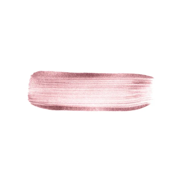 Pennellata in oro rosa disegnata a mano. Vettore patch acquerello — Vettoriale Stock
