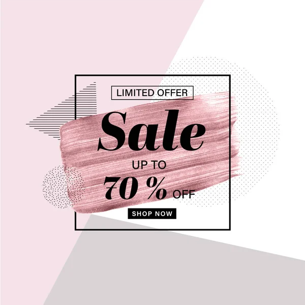 Sale banner template. Luxury promotion banner. Feminine sale banner. — Stock Vector