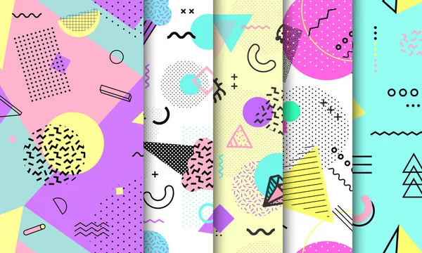 Memphis sorunsuz desen koleksiyonu. Geometrik dikişsiz desen 