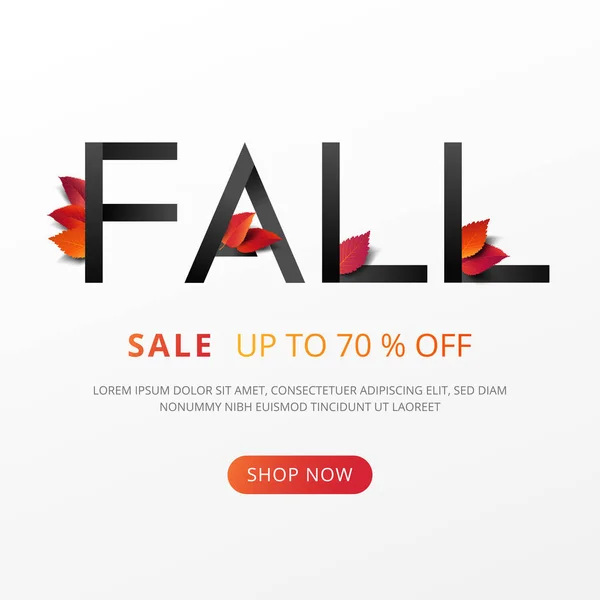 Caligrafía de otoño decorar con hojas que caen en estilo moderno — Vector de stock