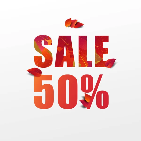 Autumn sale banner layout decorate — Stock Vector