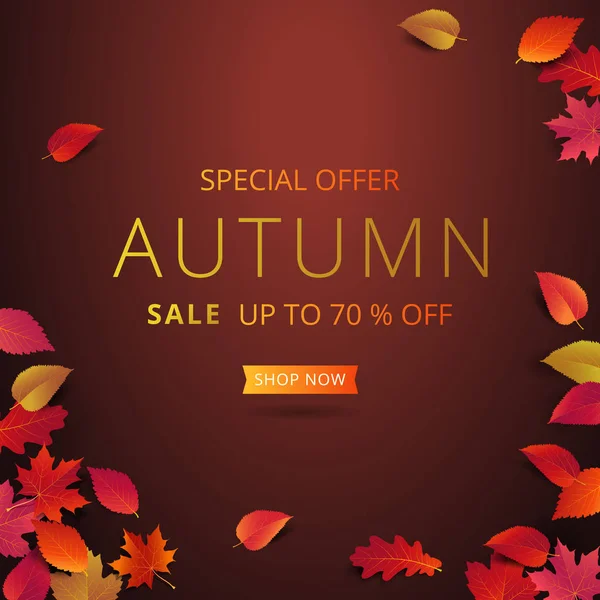 Herbst verkauf banner layout vorlage — Stockvektor