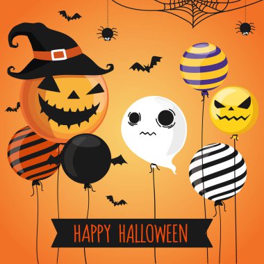 Cadılar Bayramı davetiye parti tasarım şablonu. Cadılar Bayramı balosu