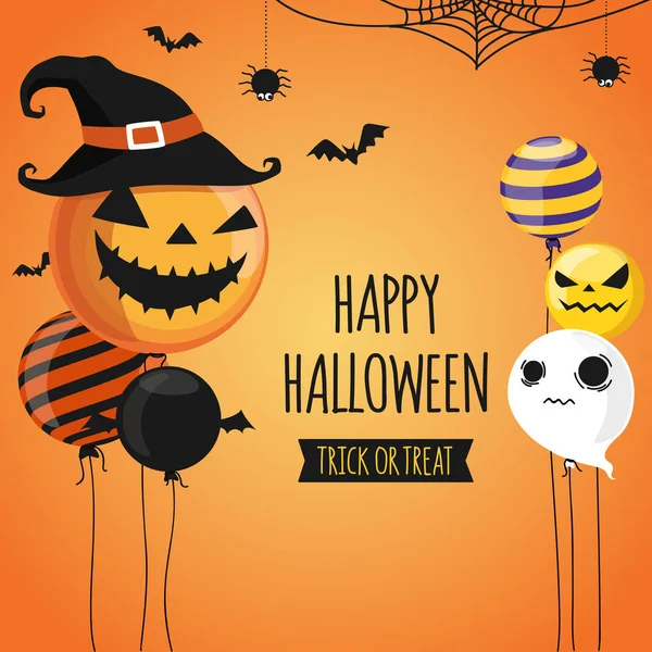 Halloween invitation card party design template. Halloween ballo — Stock vektor