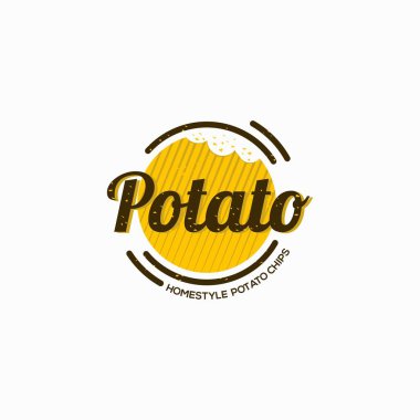 Patates snack logo tasarım çizim şablonu