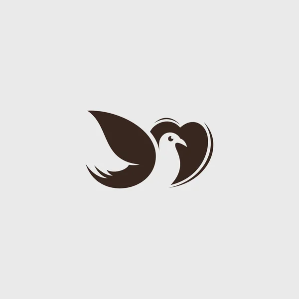 Vector Logo Love Bird Icon Line Art Picture — Stock Vector