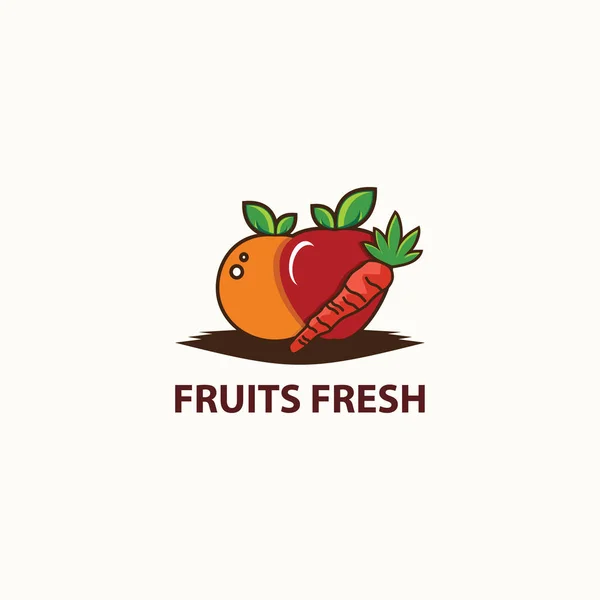フルーツの新鮮なロゴ デザイン ベクトル テンプレート — ストックベクタ