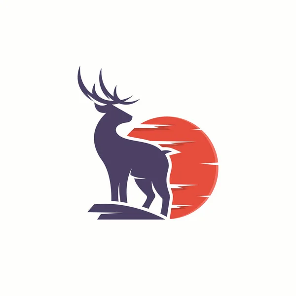 鹿ロゴのベクトル イラスト — ストックベクタ