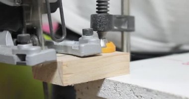 Bir parça tahta bir testere ile kesme