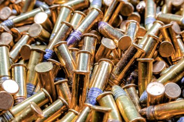 Mermi altın closeup yığını