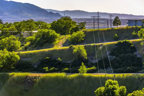 Ligne électrique des collines de Salt Lake City — Photo