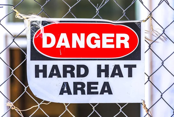 Danger hard hat area in construction zone