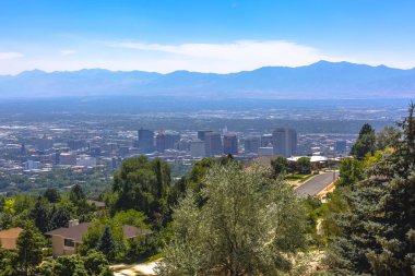 Ağaçlar ve bitki örtüsü ile Salt Lake City