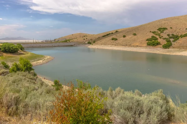 Vue sur le réservoir à Tooele Utah — Photo