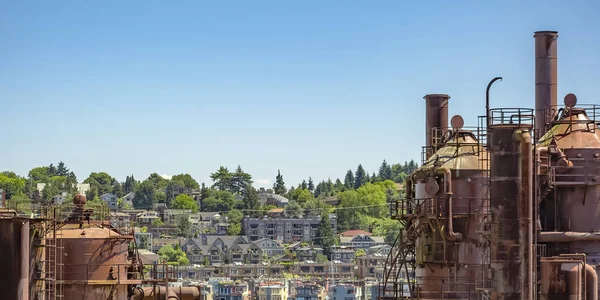 Gazownie Park z widokiem na panoramę Seattle — Zdjęcie stockowe