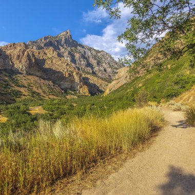 Kıvrımlı yol üzerinde Provo dağlar gün batımında