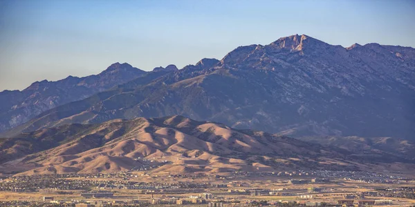 White Baldy Mountain e la Valle dello Utah al tramonto — Foto Stock