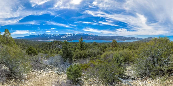 Mountain lake and sky view in Big Bear California