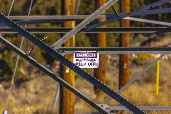Danger high voltage keep away sign electrical — Stock Photo, Image