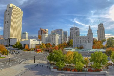 Sonbahar tarihi Temple Square Salt Lake City içinde