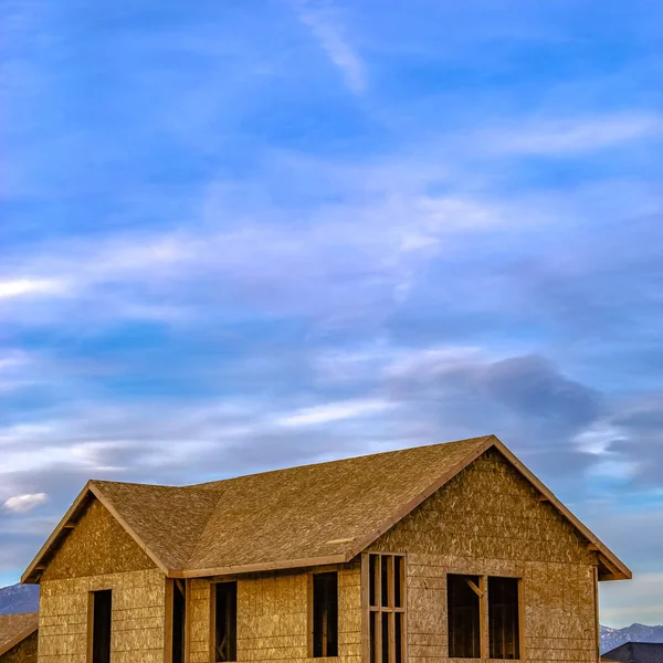 Vista esterna di una casa in costruzione nello Utah — Foto Stock