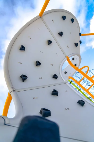 Climbing frame on a playground against sky in Utah