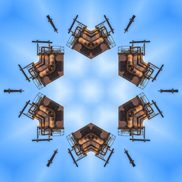 Ένα Σχήμα Από Αφηρημένη Φωτογραφία Κάνει Ένα Σχέδιο Καλειδοσκόπιο Γεωμετρικό — Φωτογραφία Αρχείου
