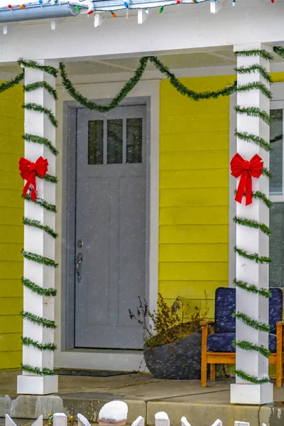 Entry to a home with holiday decorations in Utah