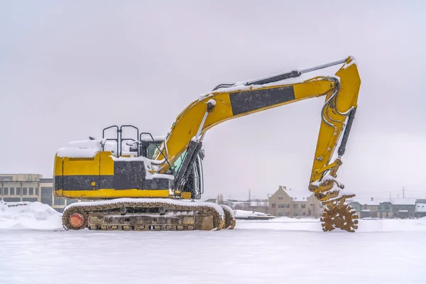 Konstrukcja pojazdu na zimowy krajobraz w Utah — Zdjęcie stockowe
