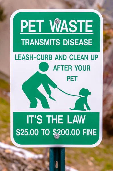 A Pet Waste Transmits Disease sign post
