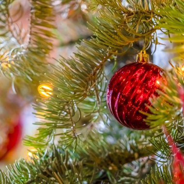 Bir Glittering ve parlak Noel ağacı süsle