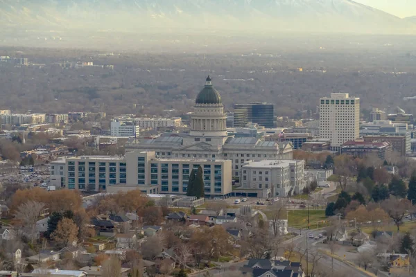 Utah State Capital Building viewed on a hazy day