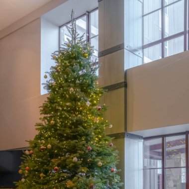 Clear Square Geleneksel Noel ağacı baubles ışıkları ve hediye kutuları ile dekore