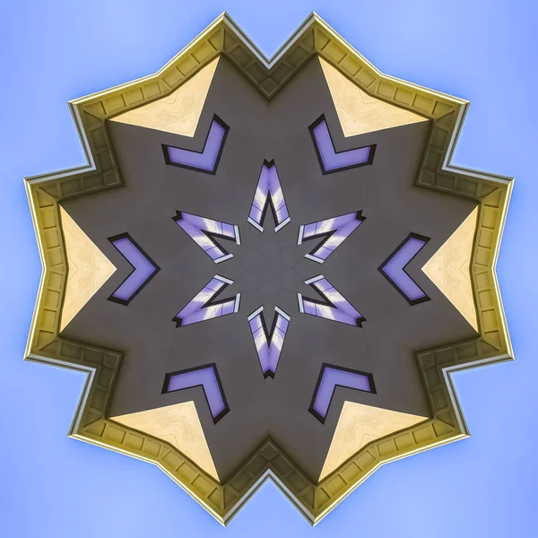 Estrella hexágono hecha con una foto de bienes raíces — Foto de Stock