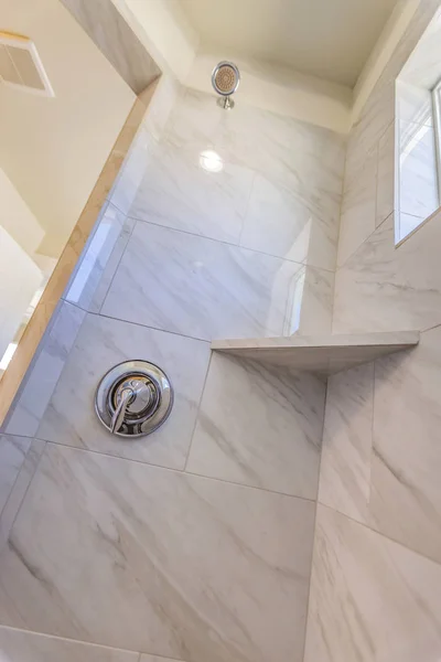 Bathroom interior of a home with close up view of the shower — Stock Photo, Image