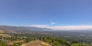 Salt Lake şehir manzaralı dağ ve gökyüzü