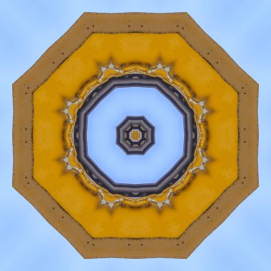 Soyut emlem sarı traktör kolu yapılmış