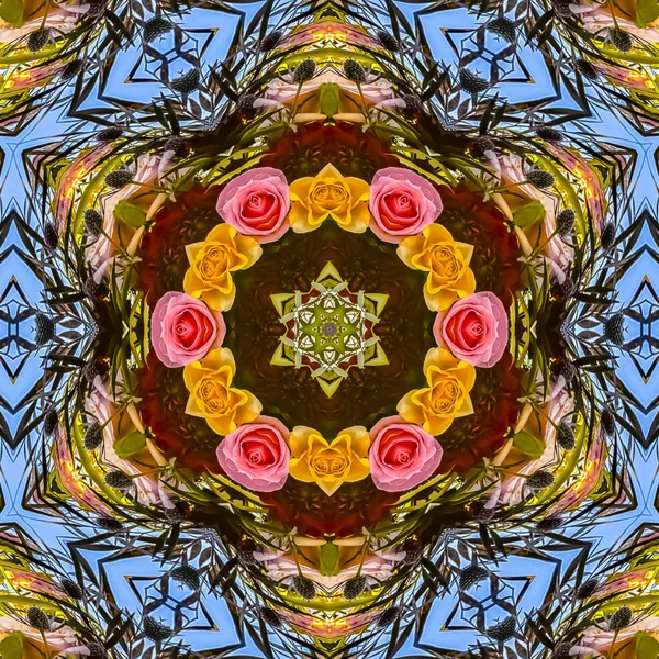 Kleiner Kreis von Rosen in floralem Design — Stockfoto