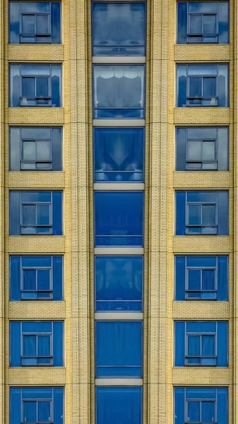 Vertical frame Close up of windows and decks of apartment — Stock Photo, Image