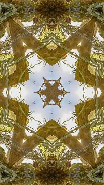 Pionowa gwiazda stworzona z kwiatowego aranżacji na żydowskim weselu — Zdjęcie stockowe