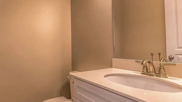 Panorama Bathroom interior of a house with a vanity unit adjacent to the toilet — Stock Photo, Image