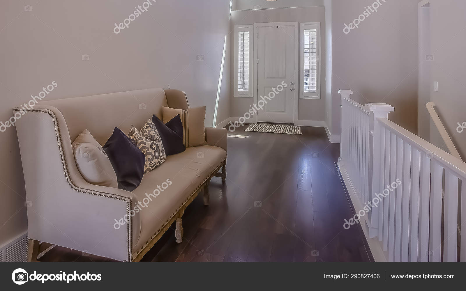 Panorama Frame Home Interior With A Sofa In Front Of The