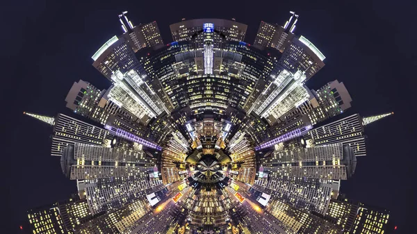 Panorama frame san francisco nacht skyline in form gebracht — Stockfoto