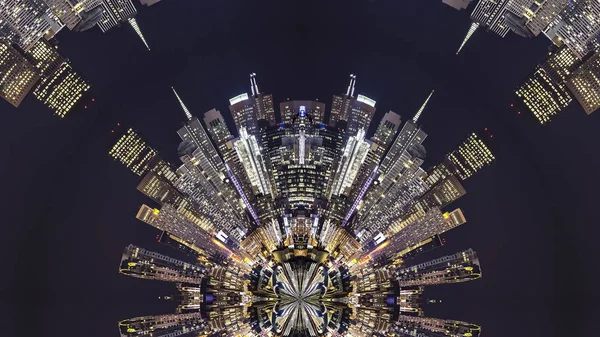 Panorama frame Radial shape made from San Francisco night — Stock Photo, Image